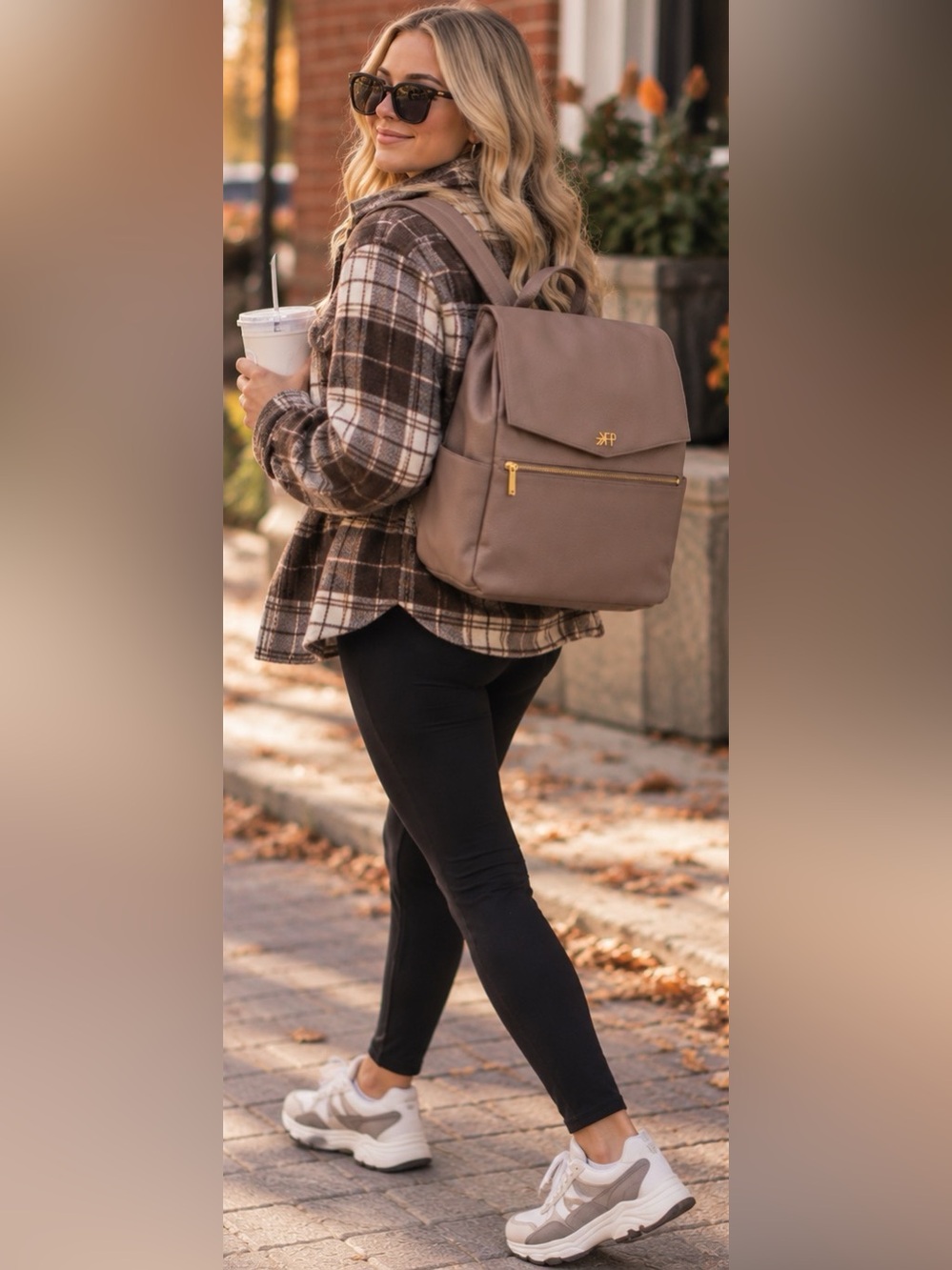 Freshly Picked large Taupe Women's Backpack Diaper Bag